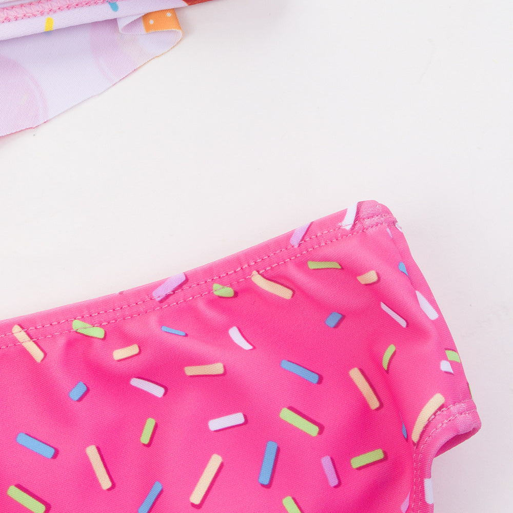 Amazon TEMU Maillot de bain deux-pièces pour filles Donut Contraste Couleur Nouveauté Maillot de bain