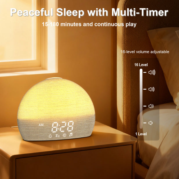 Wake up with the simulated sunrise alarm clock