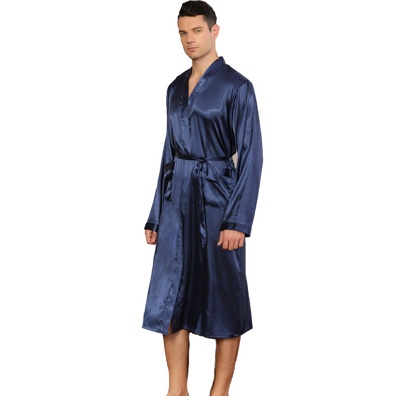 Robe homme ultra-mince cardigan chemise de nuit Loose Plus Taille