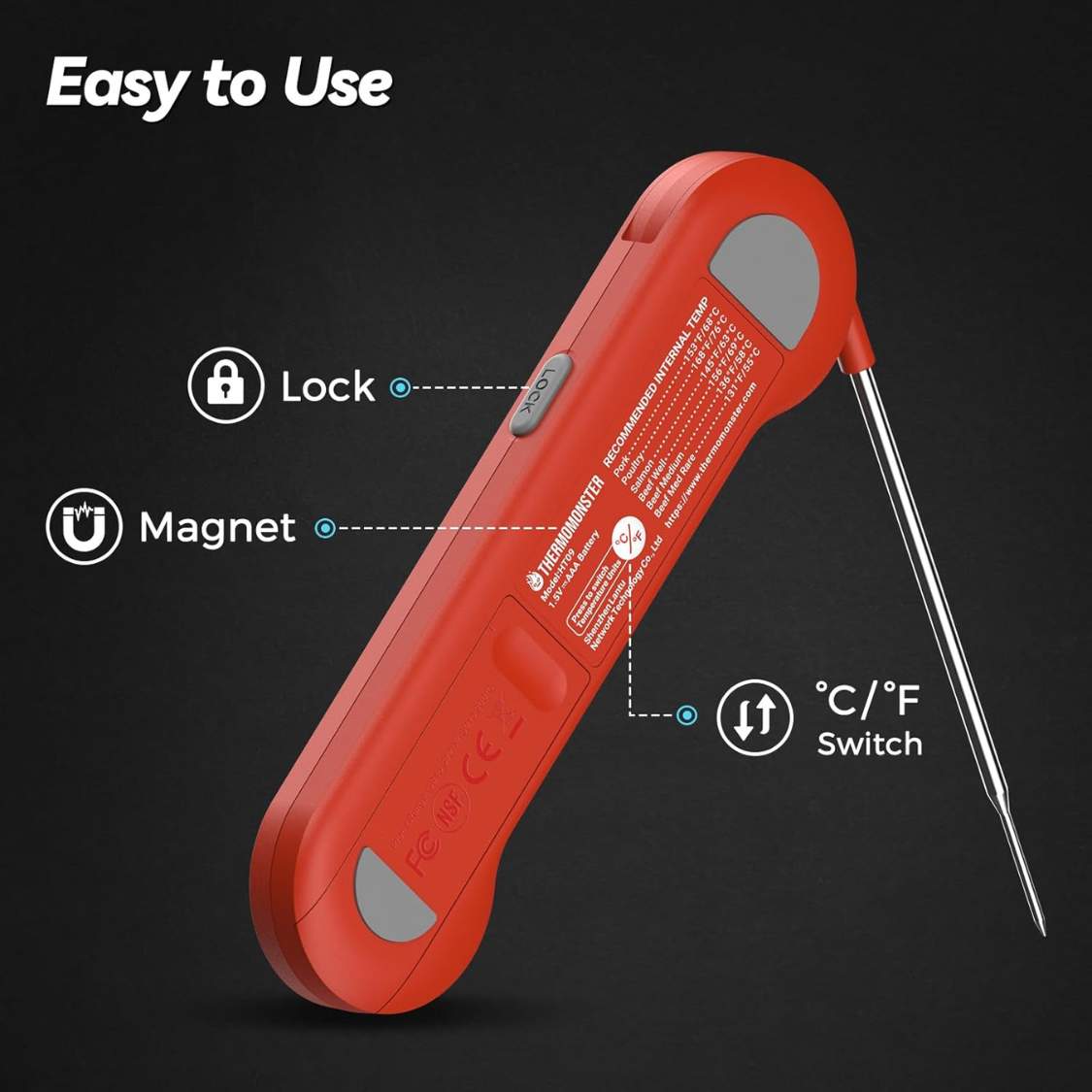 Thermomètre alimentaire pour cuisiner