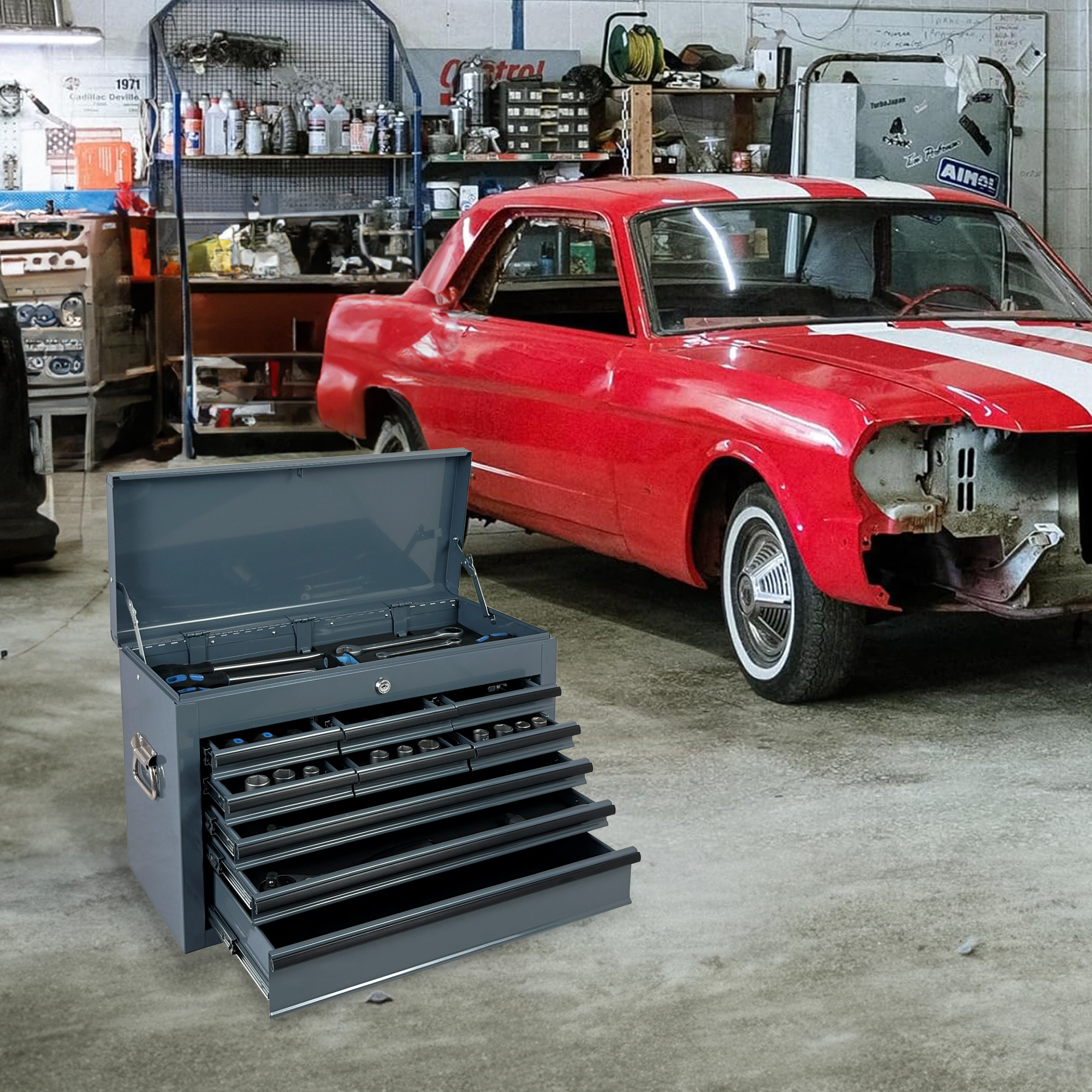 Boîte à outils en métal lourd