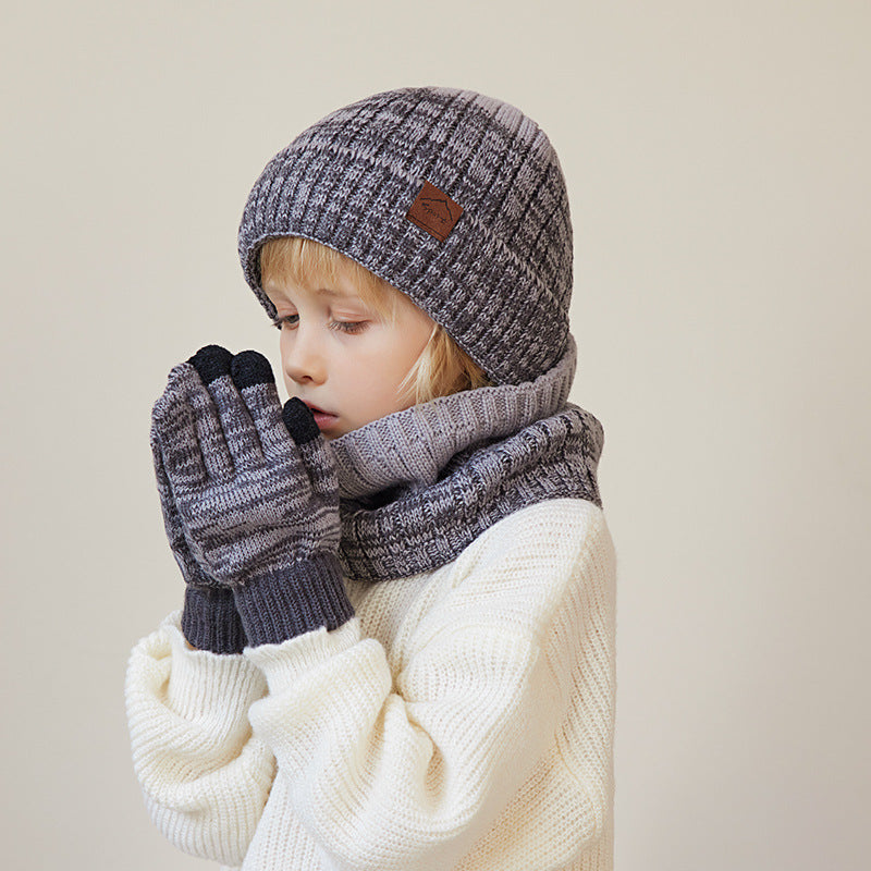 Capuche en laine tricotée pour enfants