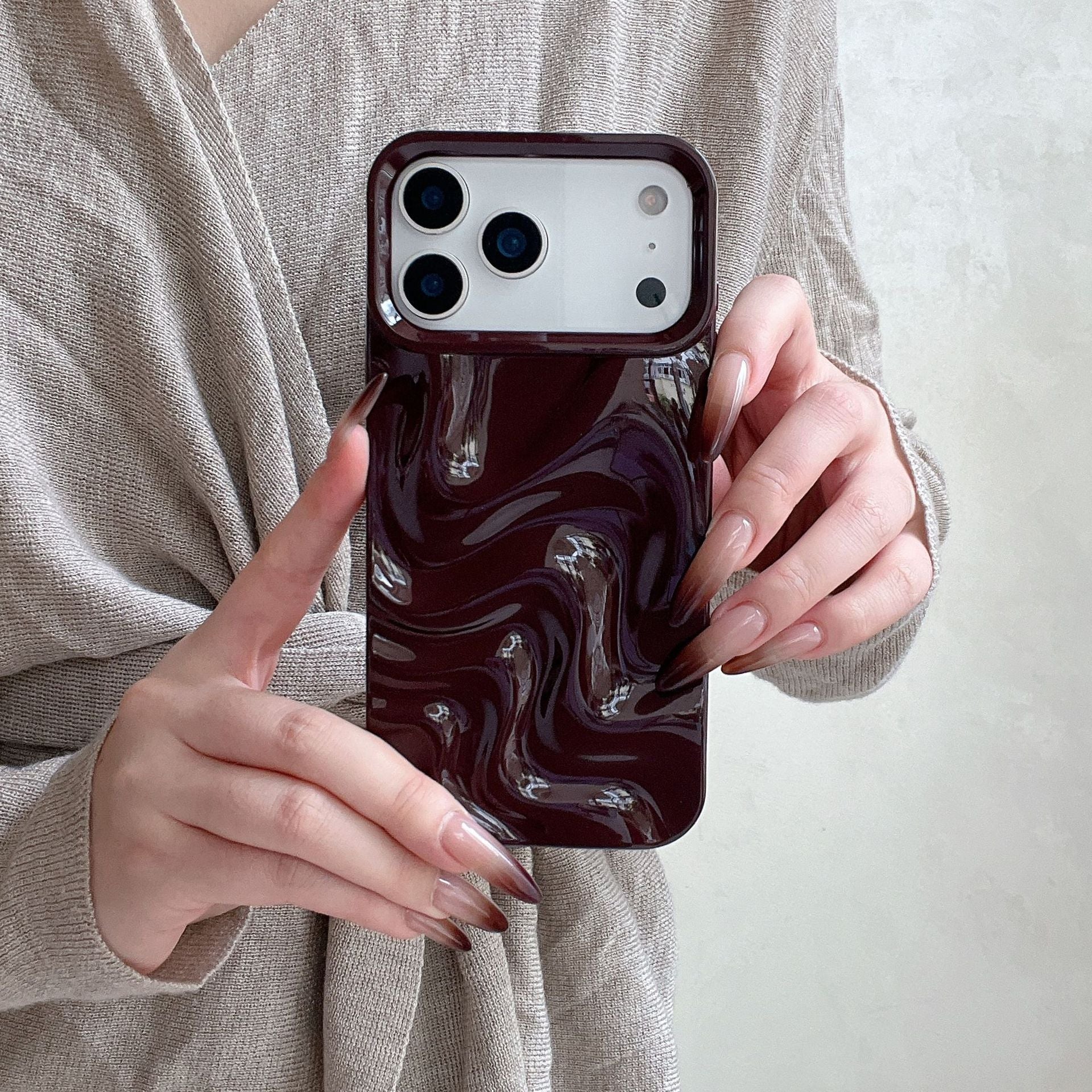 Style coréen Simple Ins en trois dimensions Ripple d'eau Soft Shell