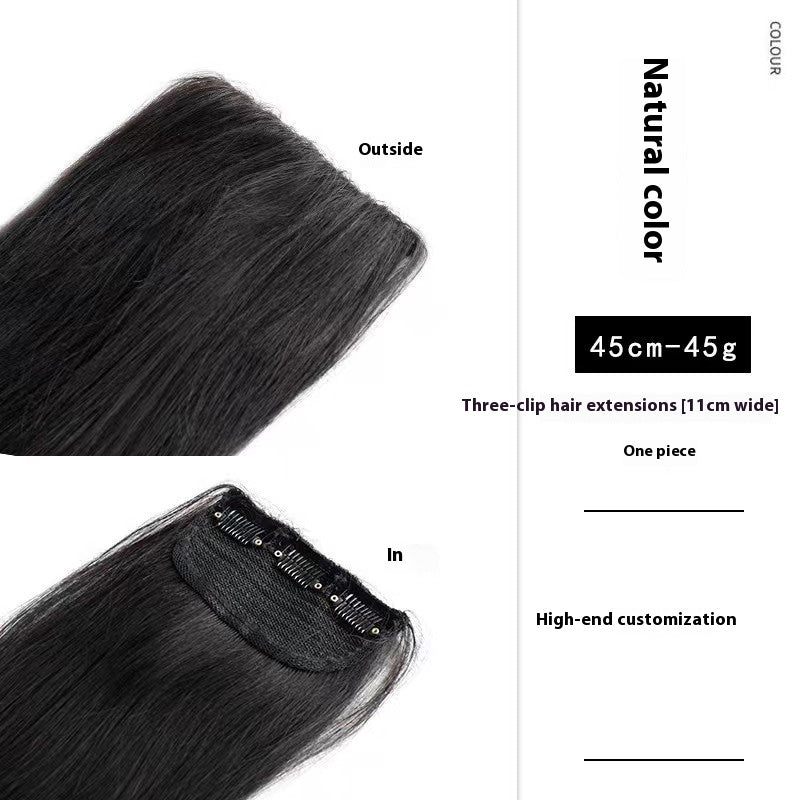 Perruque multi-pièces à cheveux droits fait à la main
