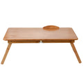 Portable pliable en bois Bamboo Table pour ordinateur portable Canapé-lit Bureau Support pour ordinateur portable réglable 62*34