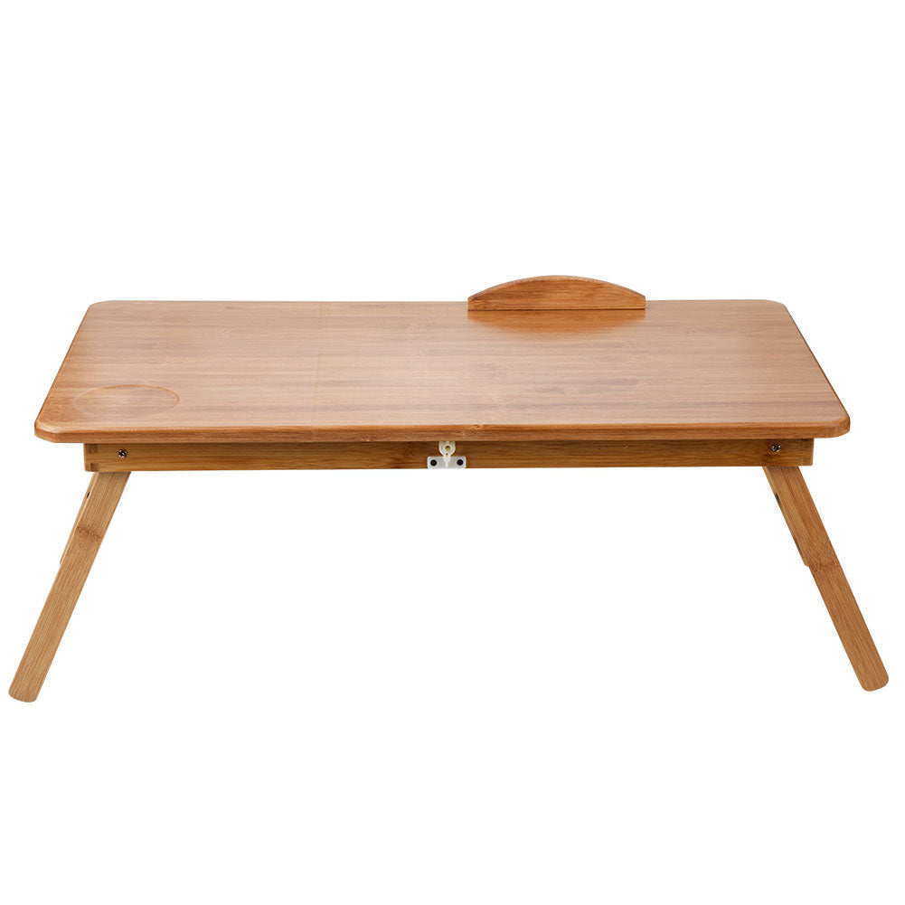 Portable pliable en bois Bamboo Table pour ordinateur portable Canapé-lit Bureau Support pour ordinateur portable réglable 62*34