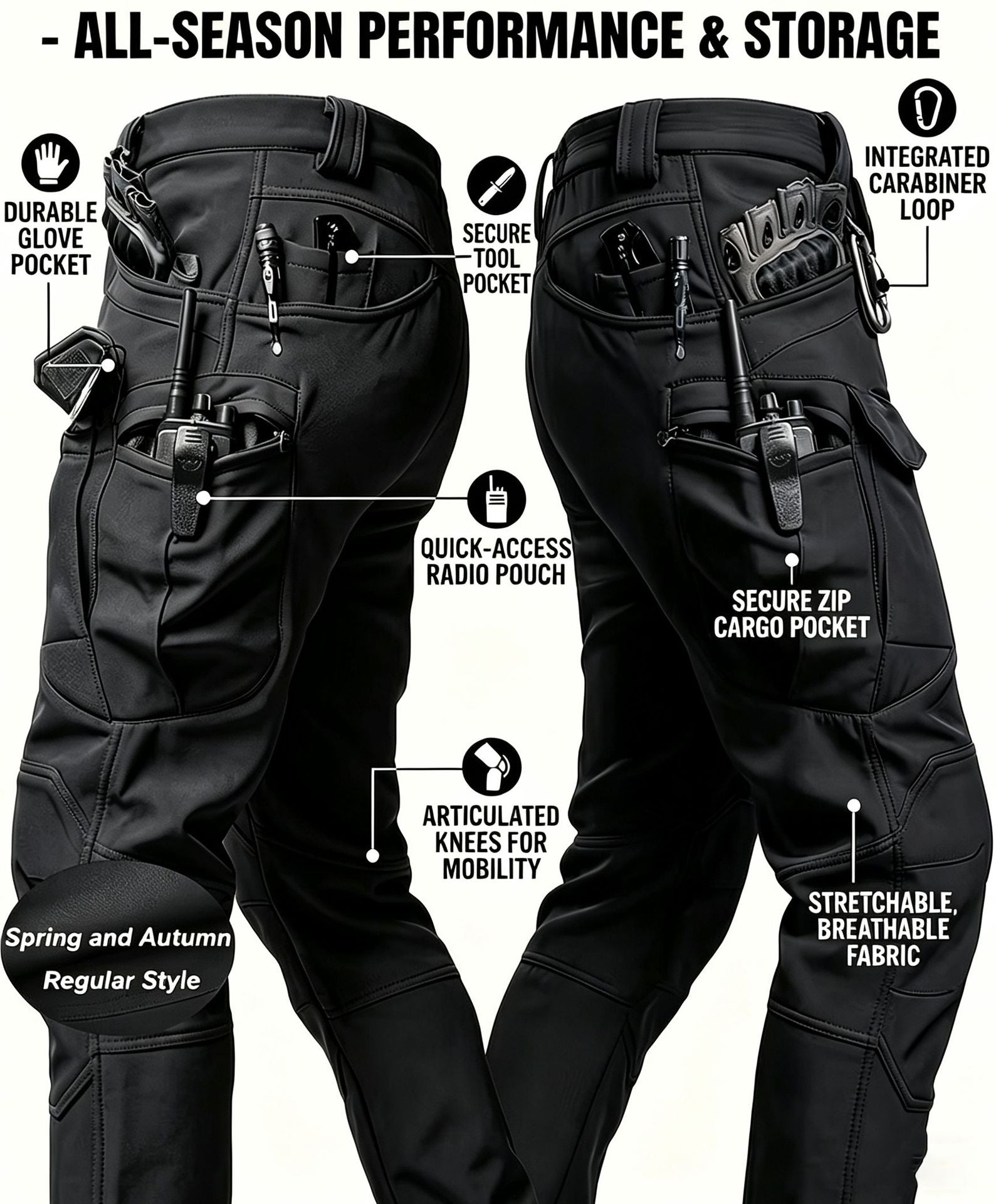 Pantalon de travail tactique résistant à l'usure extérieure pour hommes
