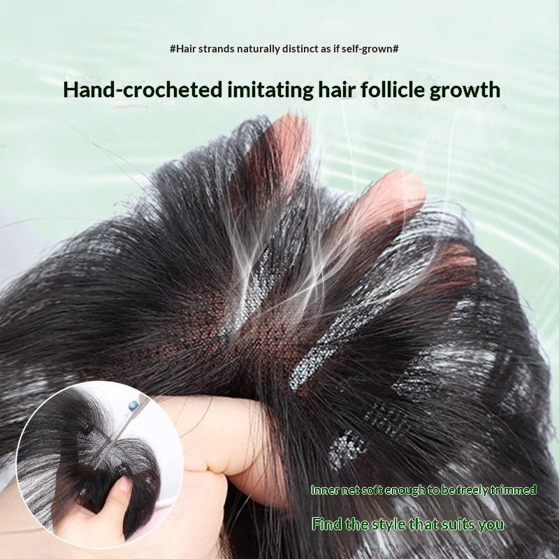 Women's Clip-In Bangs Hairpiece for Crown of Head