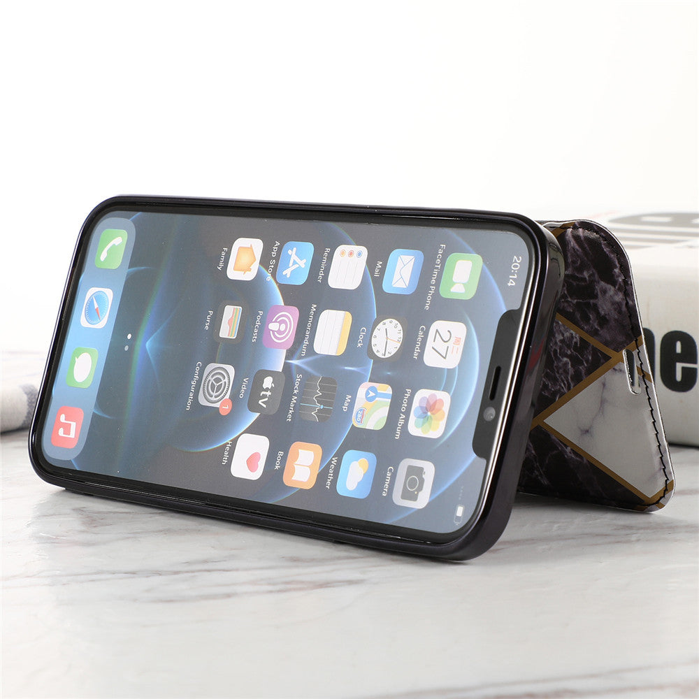 Convient pour compatible avec le support de carte de Holster de téléphone de pointage de marbre iPhone