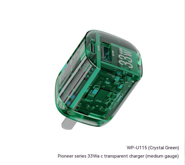 Gallium Nitride Transparent Punk Mecha Chargeur Mesure moyenne Fiche de charge Super rapide