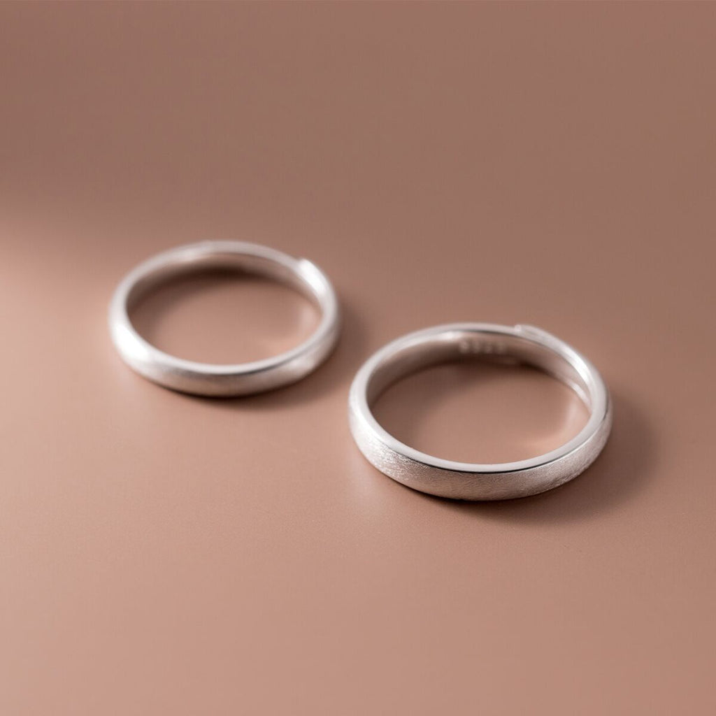 Coréenne Simple Creative Brossed Couple Anneau