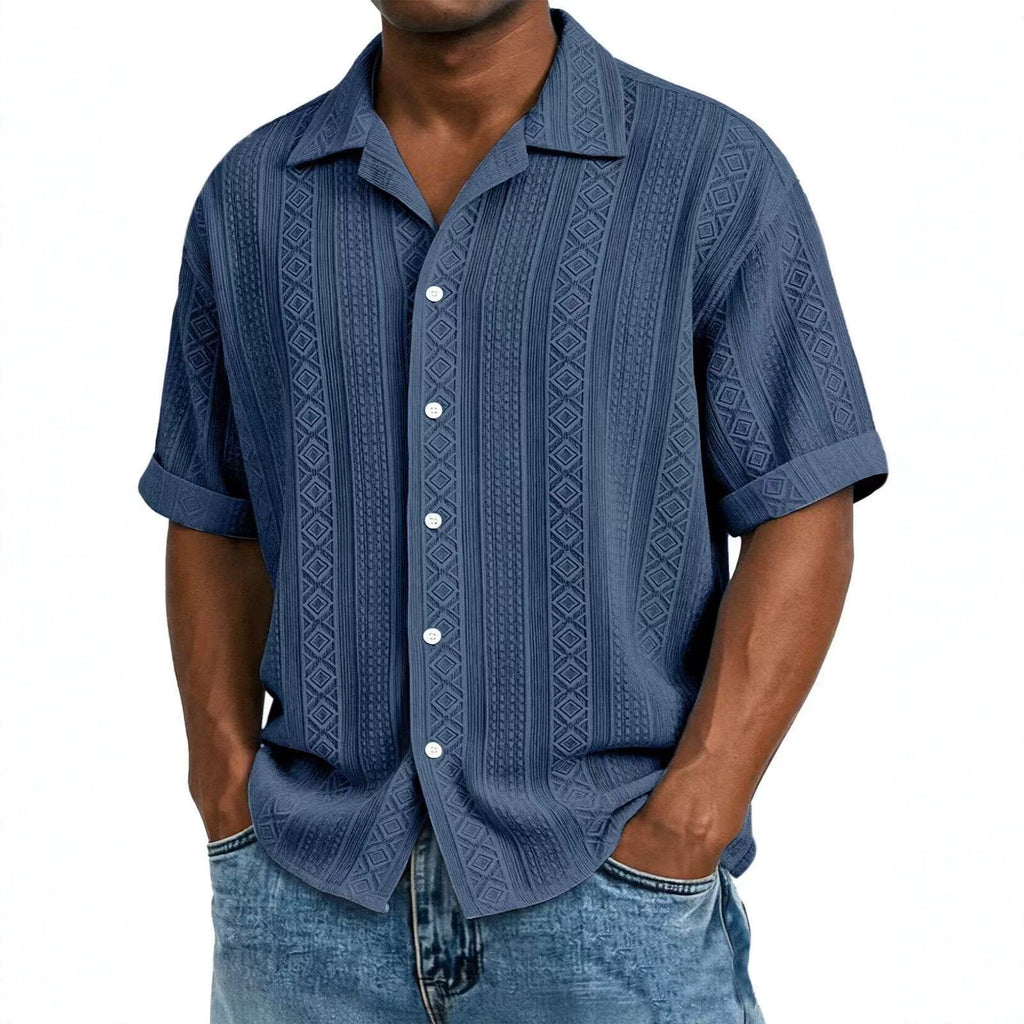 Men's Short-Sleeved Jacquard Shirt