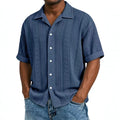 Men's Short-Sleeved Jacquard Shirt