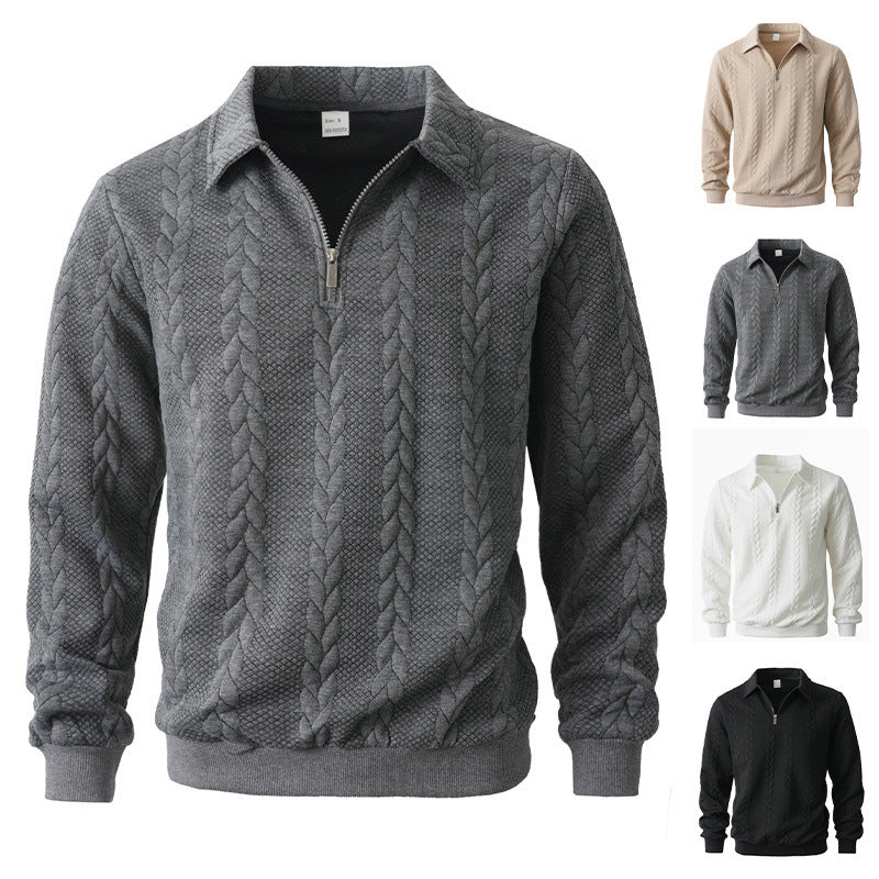 Hommes Casual Sportif Hoodie demi-zip