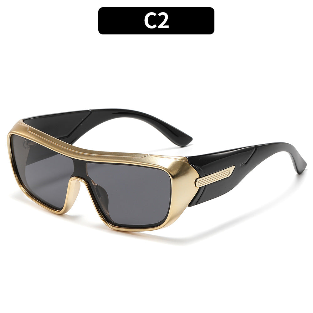 Retro Style One Piece Oversized Sunglasses