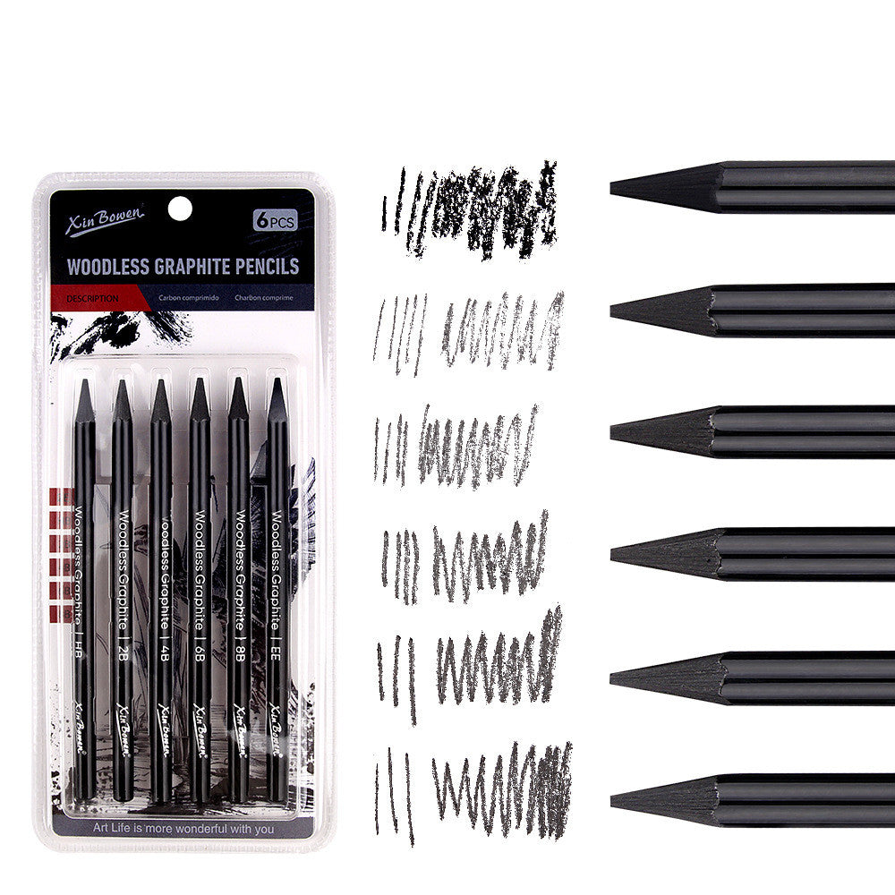 Crayon de croquis en graphite sans bois 6 PC Costume pour art