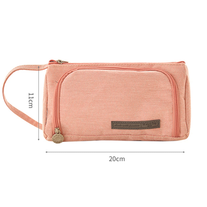 Style coréen simple Candy couleur étudiant toile cas de crayon grande capacité