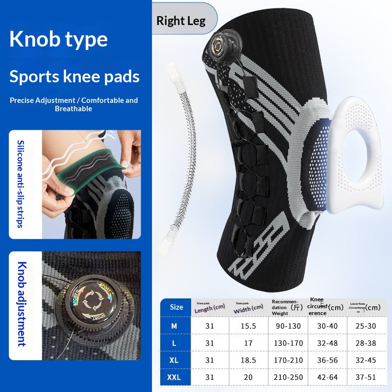 Silicone réglable à amortisseur de course à l'extérieur du genou de sport Knob-Style