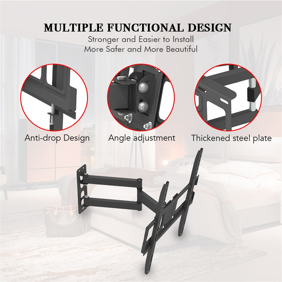32-65 pouces Single Pendulum Small Base TV Stand TMXD-103 roulement de charge 35KG