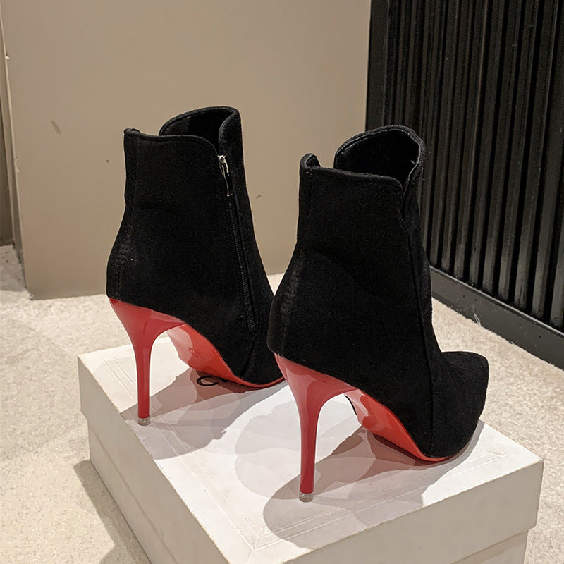 Bottes de Stiletto sexy à fond rouge pour femmes