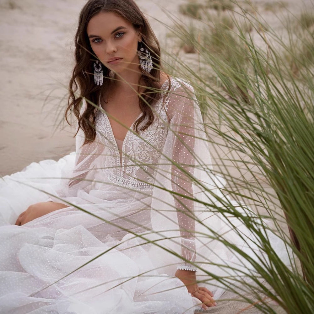 Wish Mesh Split robe de mariée légère pour femmes