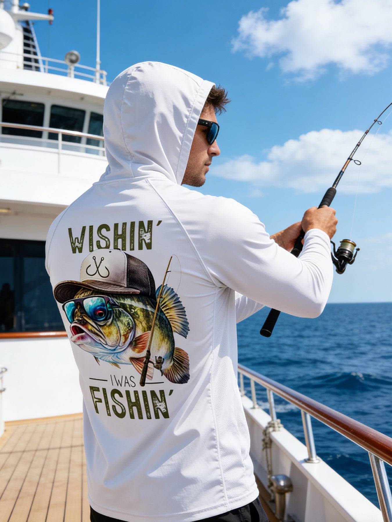 Pêche Hoodie UPF 50 anti UV Sailing Shirt Surf d'été Hommes Long Sleeve Hunting Jersey
