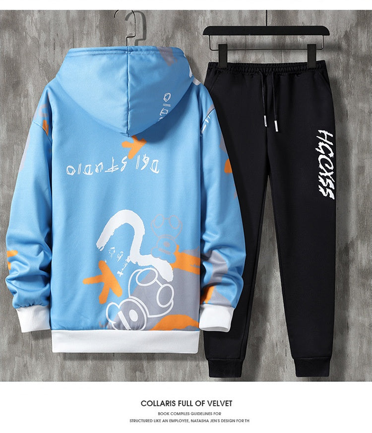 Men's Spring and Autumn Long Sleeve Zipper Imprimé costume occasionnel