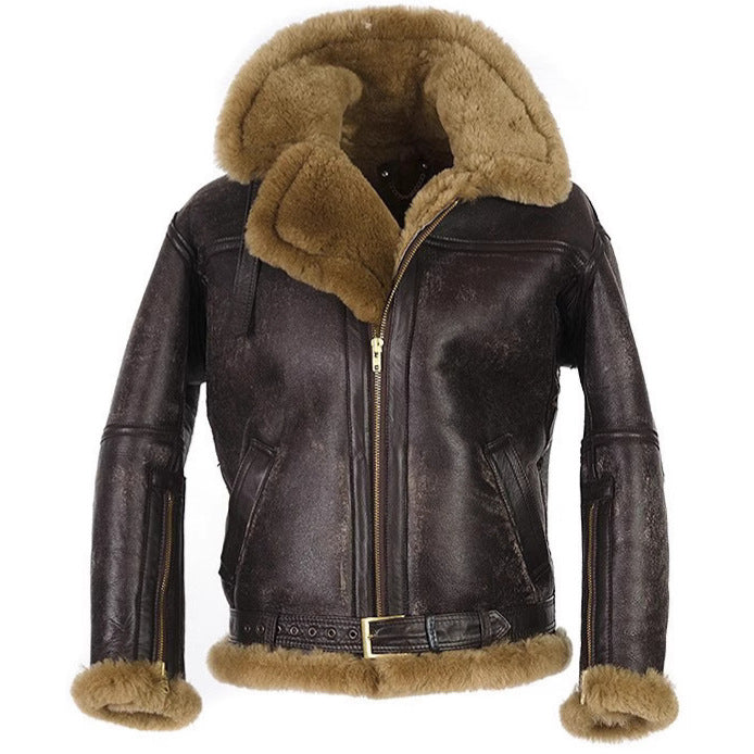 Western Antique Trendy fourrure manteau pour les hommes hiver