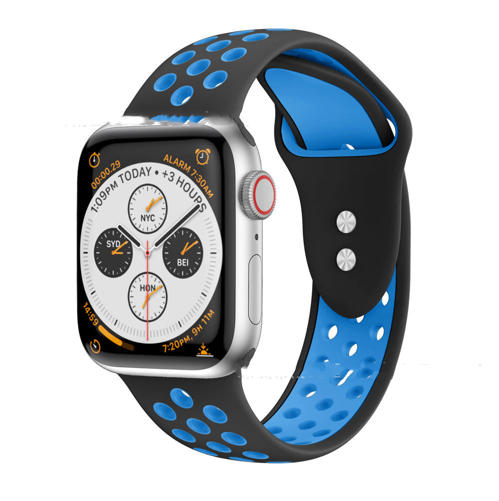 Two Tone Double Nails Trou rond Silicone Strap Sport Style