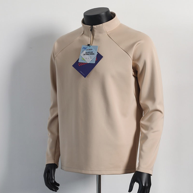 Pull à manches longues thermique en col de mock pour hommes