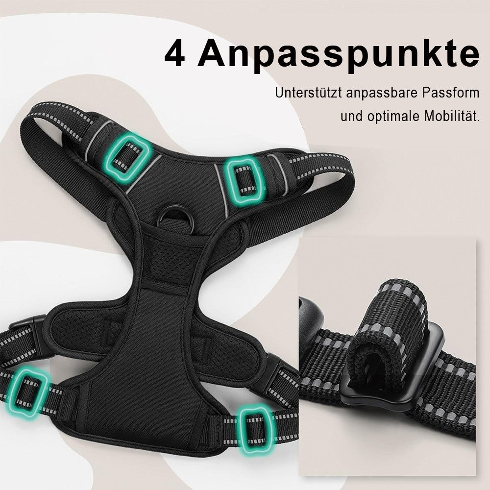 Pas de Harnais de Pull Chien Adjustable Réflectif Nylon Pet Vest avec Poop Bag Dispenser Set
