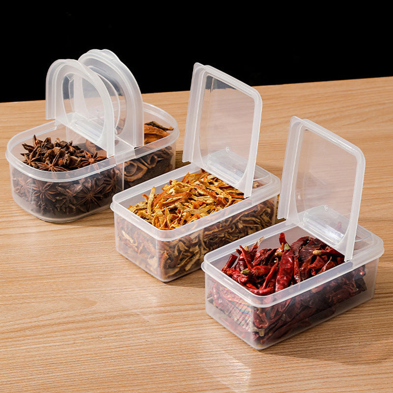 Boîte à assaisonnement compartimentée Condiment Container Coffret de rangement en plastique hermétique