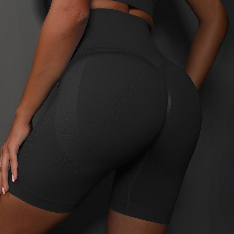 Femmes sans couture Solid Yoga Shorts Butt Lifting Workout Running Sports Short