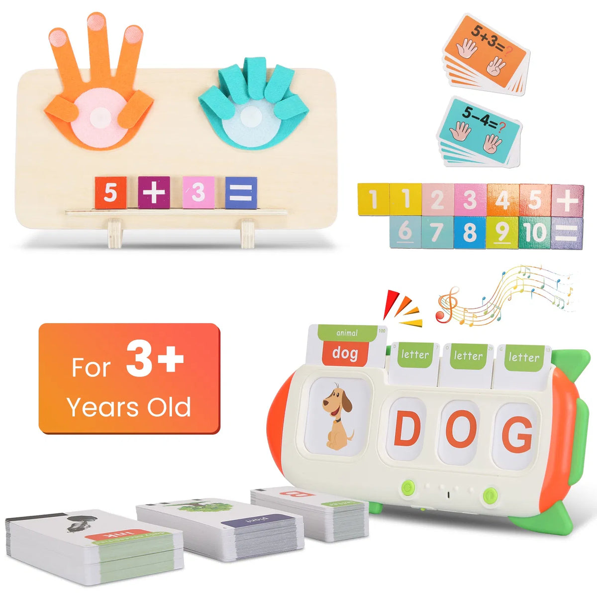 Parler des cartes Flash et du comptage des doigts Math Board Interactive Learning Toys for Kids Aged