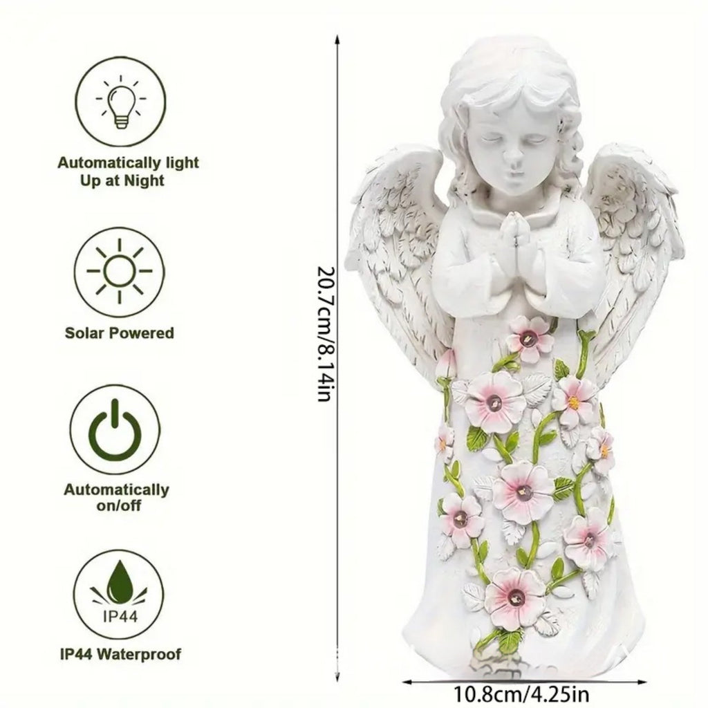 Resin Garden Angel Wings Solar Light