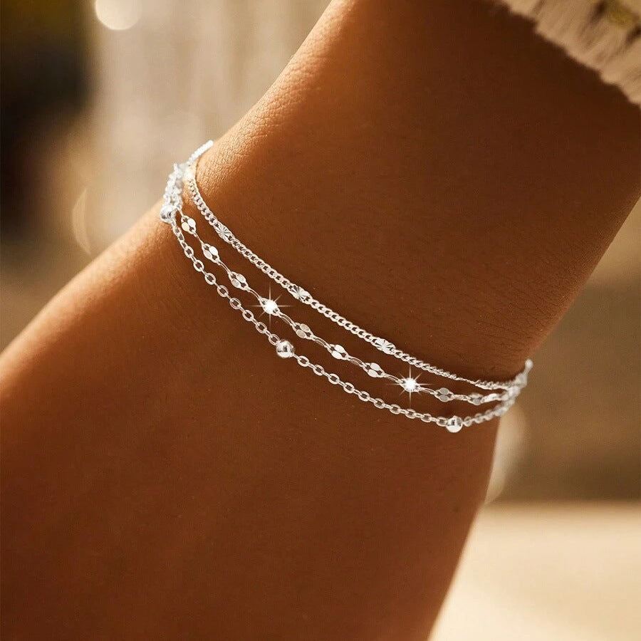 Fashionable Lip-chain Multi-couche Bracelet empilé