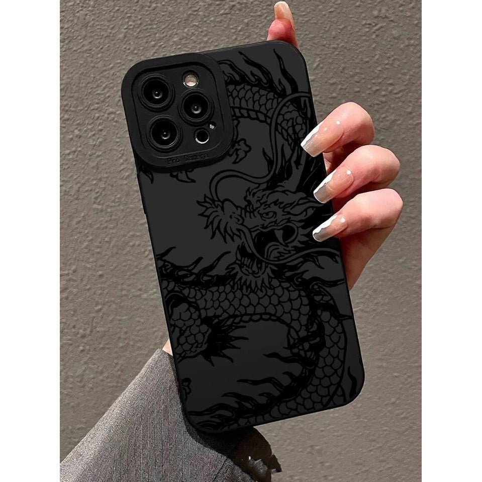 Cas de téléphone design Dragon noir créatif et polyvalent