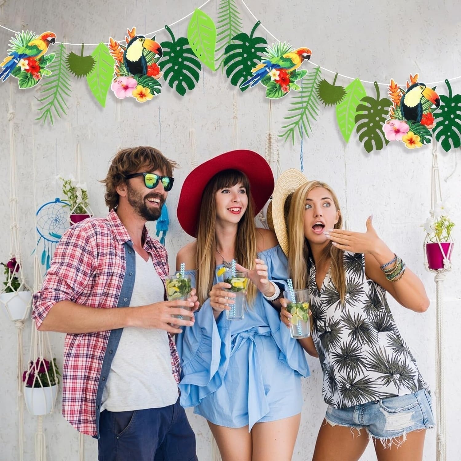 Feuilles tropicales à 3 pièces Banner Garland