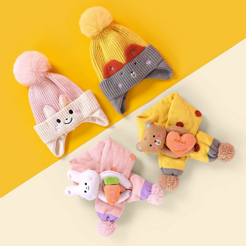 Chapeau d'enfants Chapeau écharpe en laine bébé