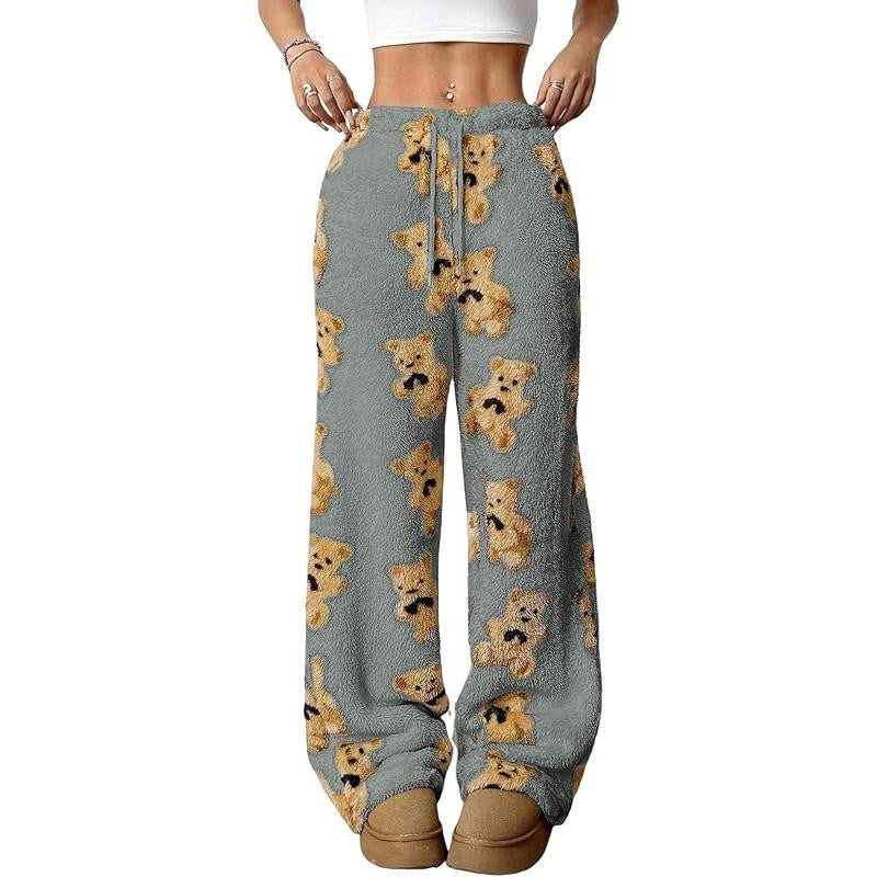 Pantalon large-jambe imprimé à l'épaisseur à l'épaisseur chic