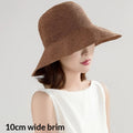 Chapeau de paille Femmes Style Chapeau de soleil Grandes têtes Circonférence Chapeau d'été polyvalent