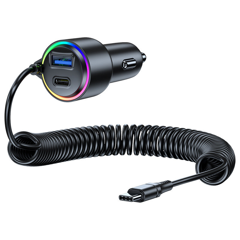 Super car charger comes with a spring cord