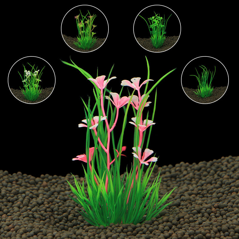 Décoration de réservoir de poisson Simulation usine d'eau Aquarium paysage plastique
