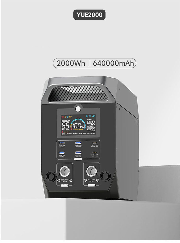 Alimentation mobile extérieure en alliage d'aluminium 200v 2000W 60Hz