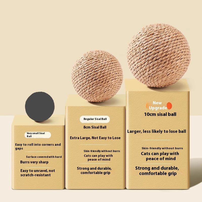 Jouet de chat surdimensionné de boule de sisal auto-soulèvement