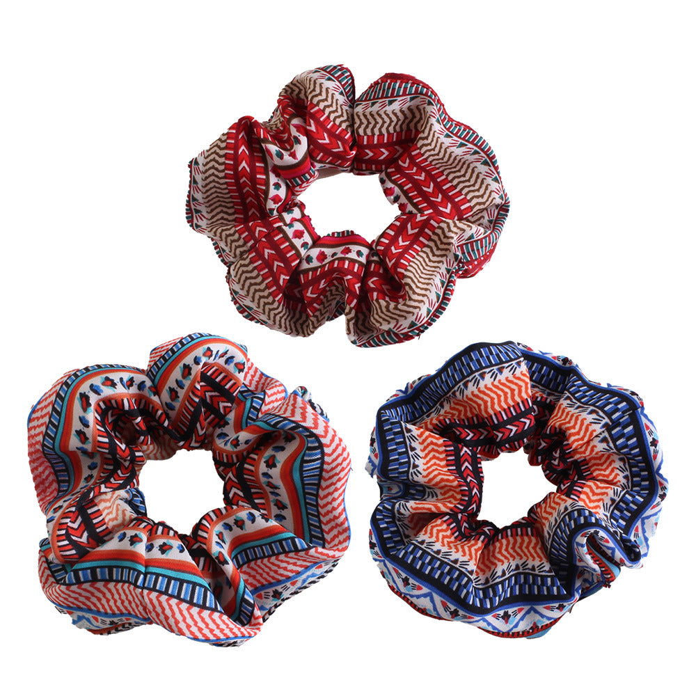 Retro Imprimé Grande Attache intestinale pour les femmes Hautement élastique Grande queue intestinale