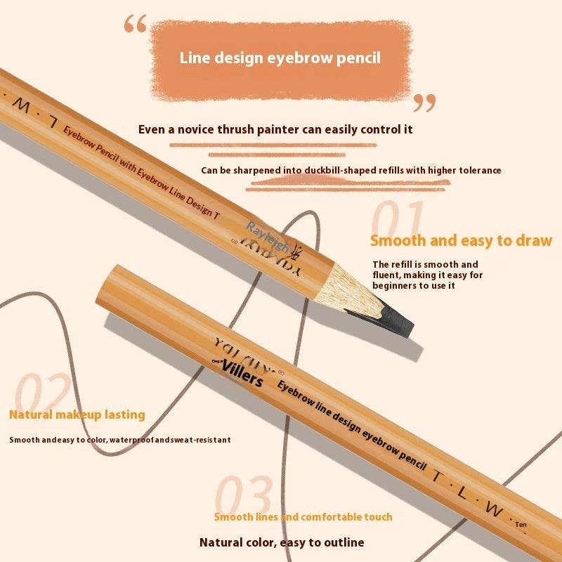 Positionnement des sourcils Crayon Ligne de sourcils Design Pen Imperméable Broderie de tatouage anti-chème