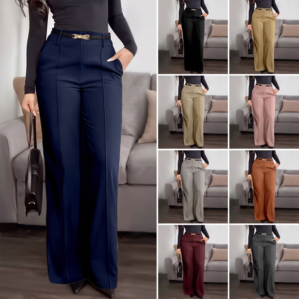 Pantalons à fermeture éclair de couleur solide avec poches