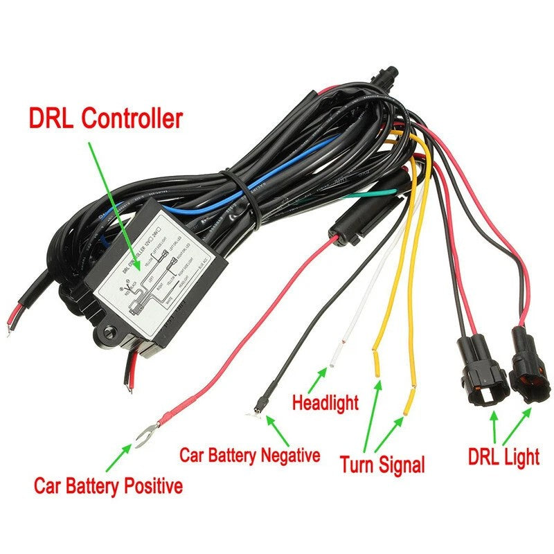 DRL LED Daytime Running Light Relay Harness Automatic On Off Control S Witch