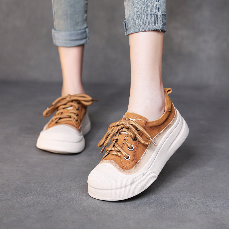 Chaussures en cuir de vache à grains complets pour femmes